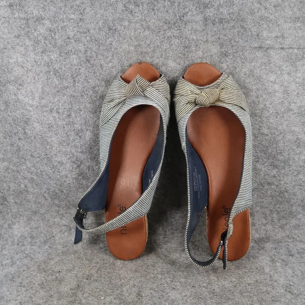 Nicole Shoes Womens 8.5 Sandals Slingback Peep Toe Orlando Wide Buckle Knot_5